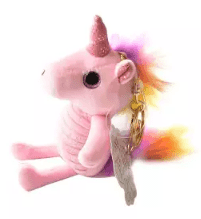 Fancyqube Colorful Striped Unicorn Keychains Cute Animal Cartoon Plush Keyring Personalized Gift For Car Key Chain Holder Bag Pendants
