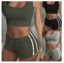 Happybuyner 2pcs Casual Women Summer Workout Sets