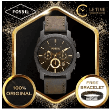 Fossil Machine Mid-Size Chronograph Brown Leather