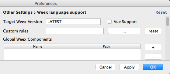 plugin settings