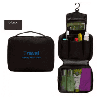GoTravel 7002 Korean Multipurpose Travel Organizer Kit Pouch Bag with Hook (Black)