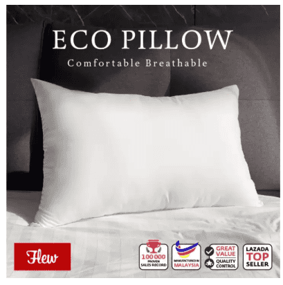 Flew Eco Pillow 100% Poly Siliconized Fiberfill 17 inch x 27 inch Bantal
