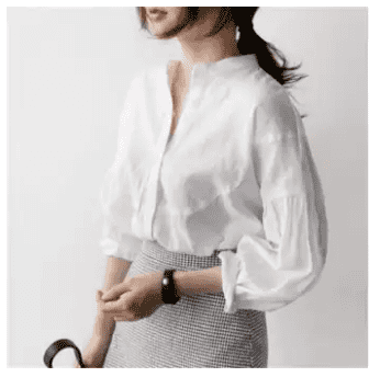 New Women Casual Basic Summer White Work Wear Blouse Top Shirt Plus Size