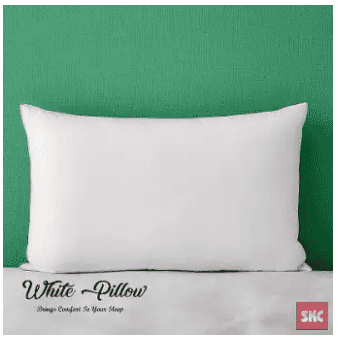 White Pillow with 100% Cotton Feel Filled with Fibre [17