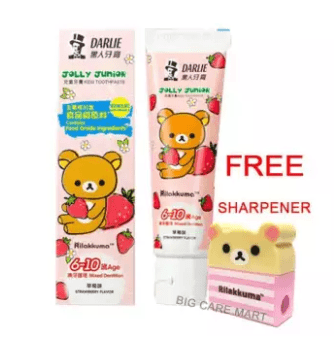 Darlie Jolly Junior Kids Toothpaste 6-10 Years 60g + FREE SHARPENER RILAKKUMA