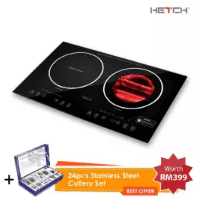HETCH 2 in 1 Induction + Halogen Cooker Cooktop