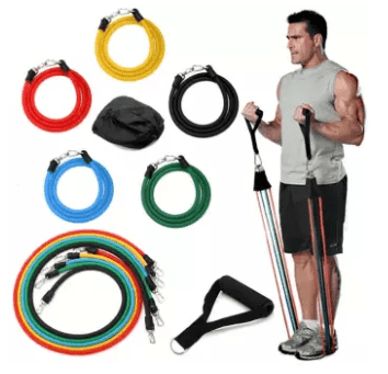 SOKANO 11 Pcs Exercise Resistance Bands Set For Yoga ABS Fitness Plates Workout Gym