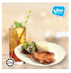 [Vivo Pizza] Baked Chicken Chop + Ice Lemon Tea