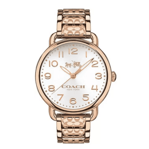 Authentic Original Coach Womens Delancey Rose Gold tone Bracelet Watch 14502497