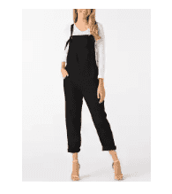 YOINS Black Square Neck Sleeveless Overall Outfits