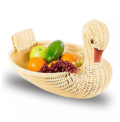 Eco-friendly Woven Basket Storage Basket Imitation Rattan Woven Basket Animal Shape Storage Basket Display Basket (28x18x18cm) Free Shipping