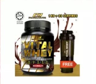 Whey Protein Halal – Vital Whey 1kg/2.2lbs, Whey Isolate With 24g Protein, 33 Servings - Fast Muscle Recovery (Chocolate Milkshake) + FREE Official 3-in-1 Pharmanutri Vital Whey Protein Shaker/Blender/Mixer 17oz/500ml (Black) vs Hydro Whey Mesotropin