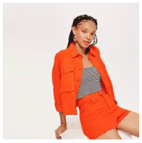 Topshop Flame Red Mom Shorts