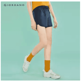 Giordano Women Shorts Women Elastic Waist Drawstring Smooth Fabric Casual Sports Shorts Women Banded Cuffs Pocket Short 91406230