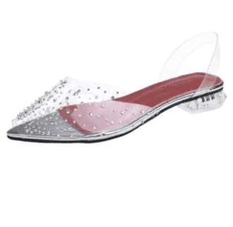 Women Summer Rhinestone Pointed Toe Low Heel