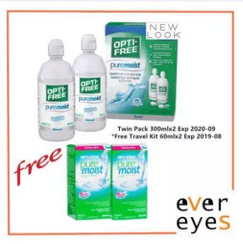 Alcon Opti-Free Pure Moist (Twin Pack 300mlx2 Free 60mlx2)