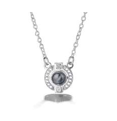 【Free shipping】Walmson 100 languages I love you round diamond pendant necklace
