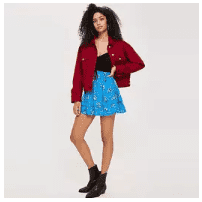 Topshop Shirred Tier Ditsy Mini Skirt