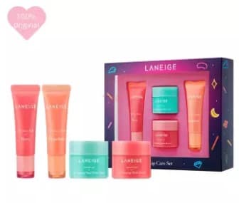 Laneige Lip Care Set (2018 Holiday Limited Edition) Lip Glowly Balm (Berry) / Lip Glowly Balm (Grapefruit) / Lip Sleeping Mask (Berry) / Lip Sleeping Mask (Mint Choco)
