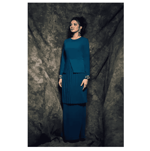 Fazbulous Modern Kurung Raya - Dark Blue