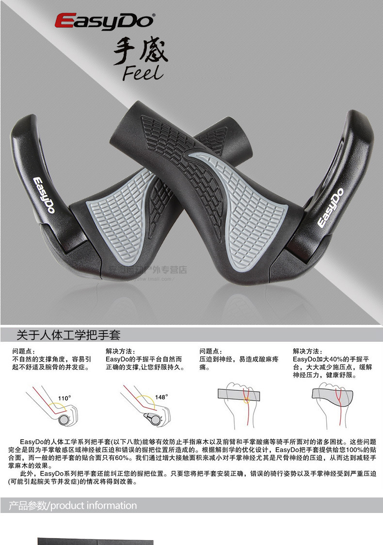 Poignées de vélo EASYDO - Ref 2352682 Image 3