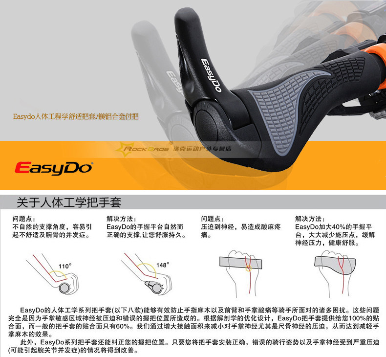 Poignées de vélo EASYDO - Ref 2352685 Image 3