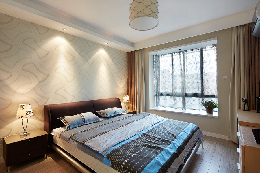 U型厨房装修效果图大全 木纹橱柜效果图_11