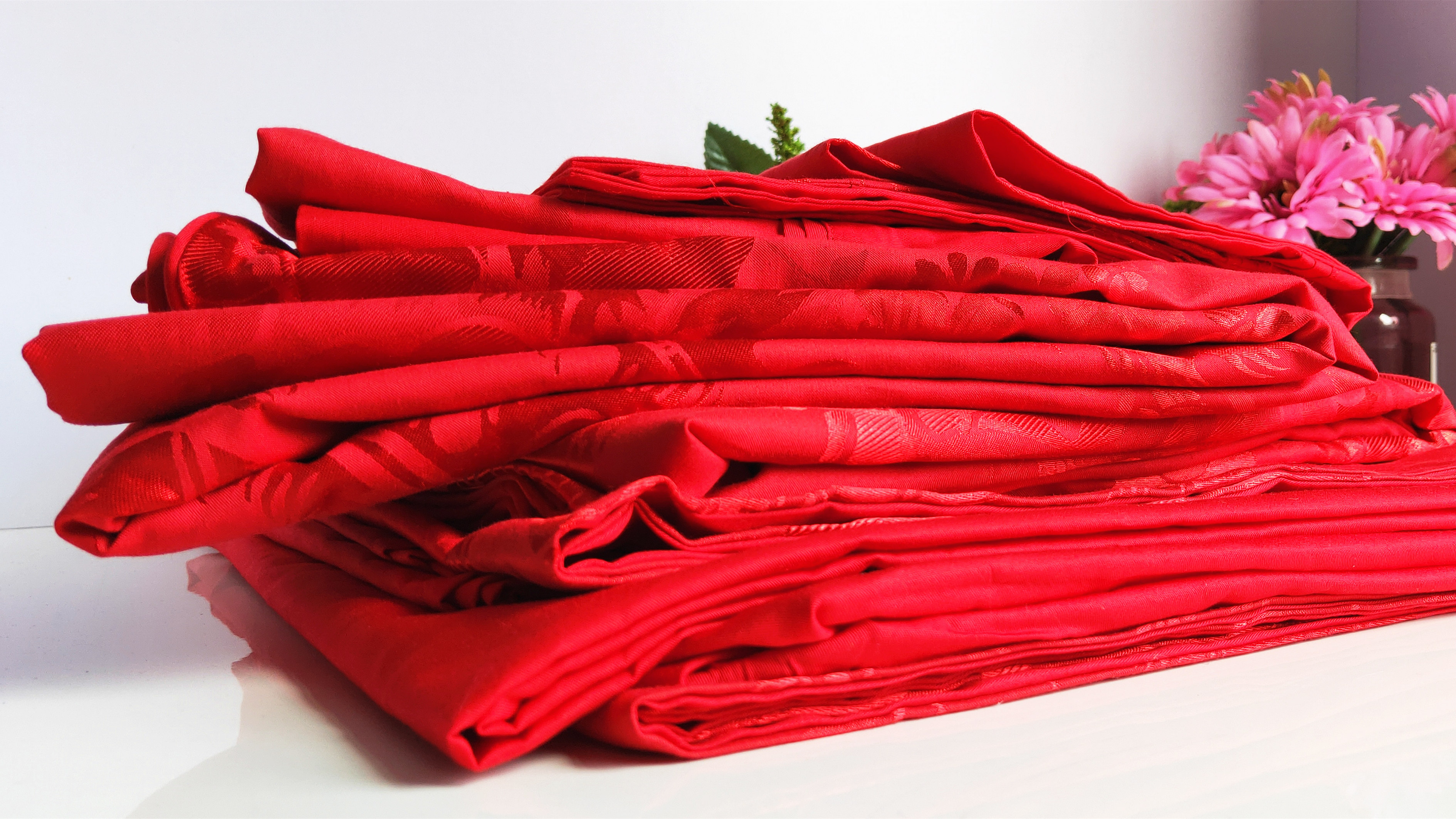 水星家纺婚庆大红结婚六套件