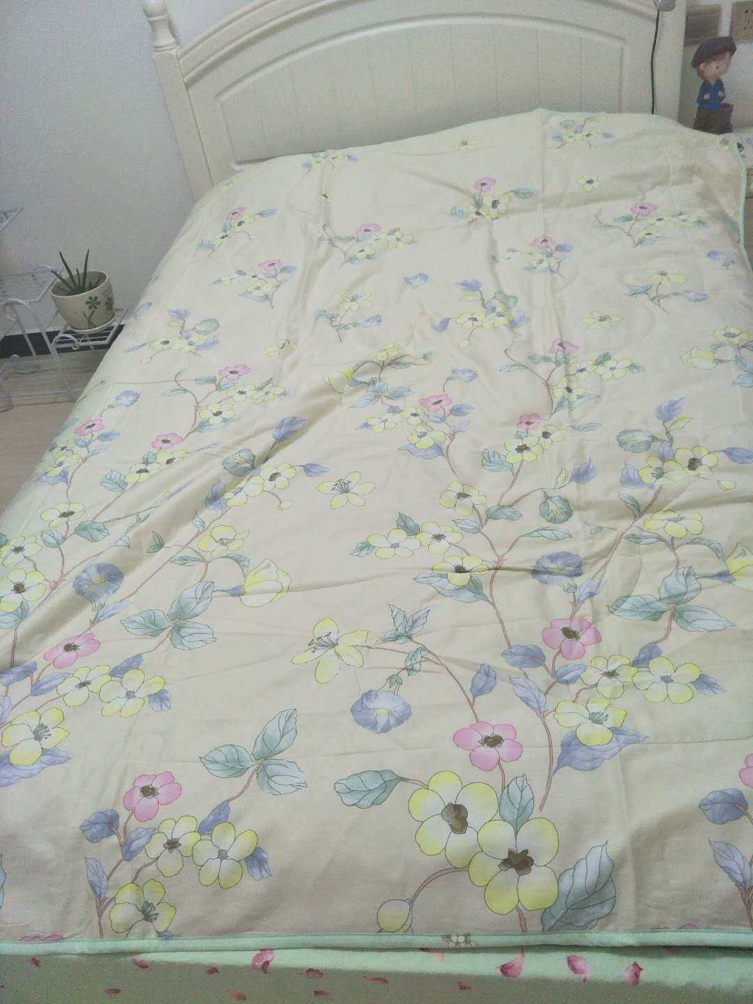 水星家纺全棉印花夏被可水洗!