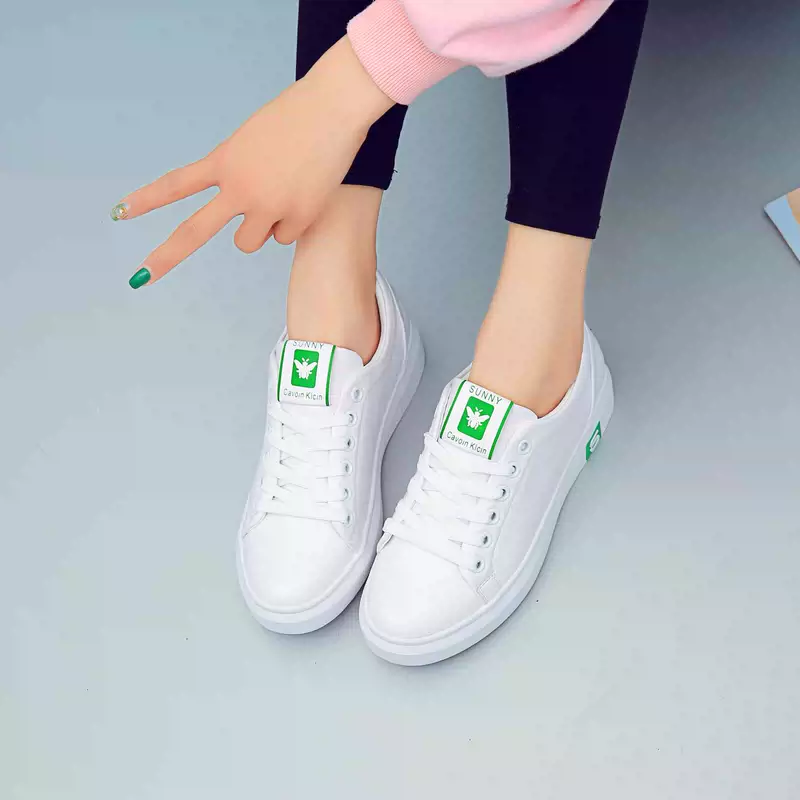 Sunshine Lisa 2018 mùa xuân mô hình tăng vành đai với thời trang giản dị thấp để giúp các xu hướng thoải mái nhỏ màu trắng giày giày của phụ nữ 1985 giày dior chính hãng