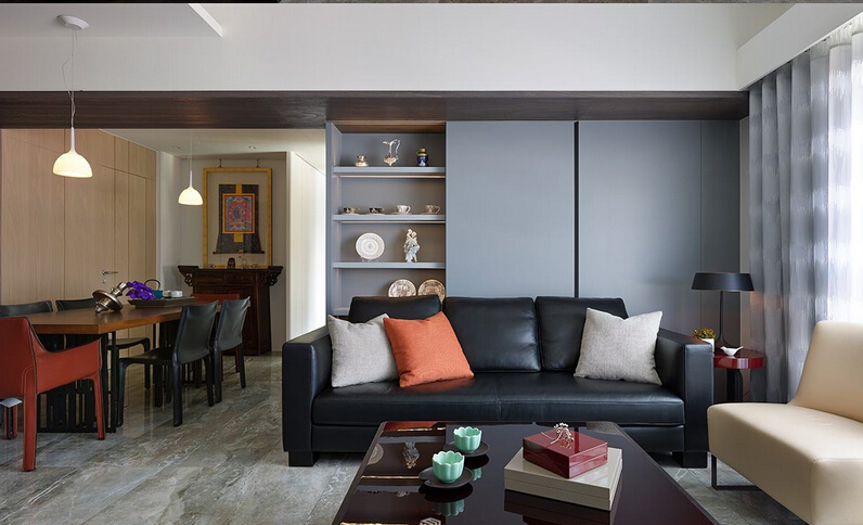 简约风整体定制柜效果图 灰色书柜效果图_2