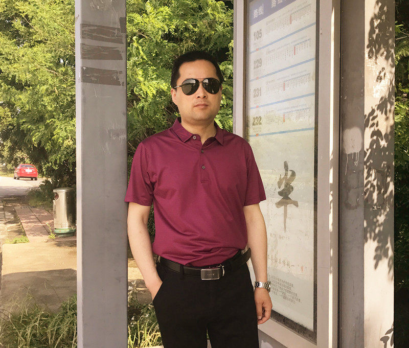 劲霸男士T恤桑蚕丝 净色提花撞色拼接短袖丝光棉T恤