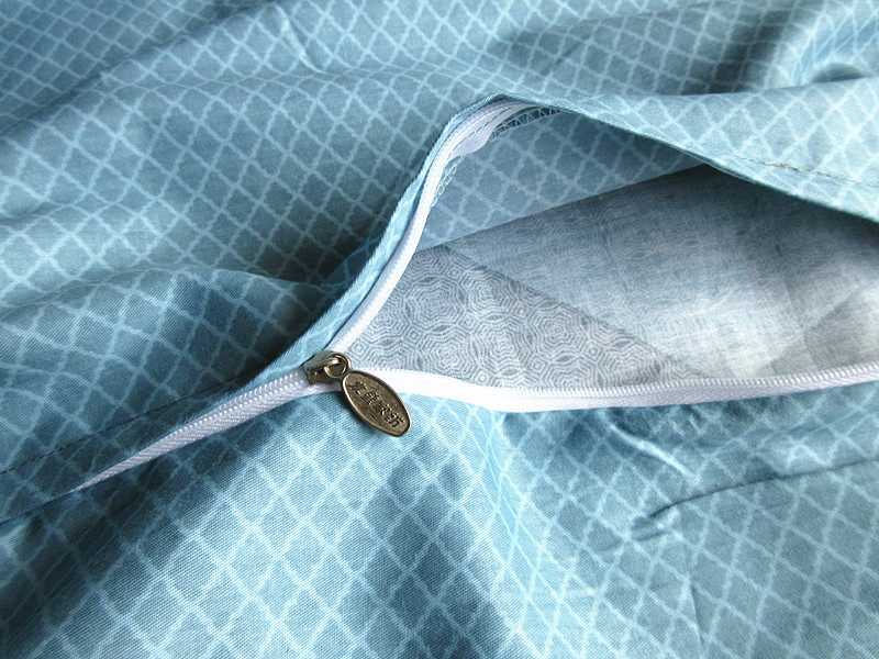 水星家纺全棉简约条格四件套