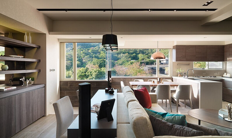 简约时尚风全房木地板效果图 深棕色平面木地板图片_2