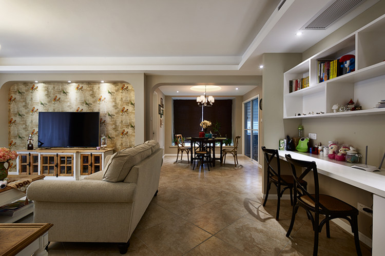 现代美式地板效果图 美欧式混合家装地板效果图大全_3