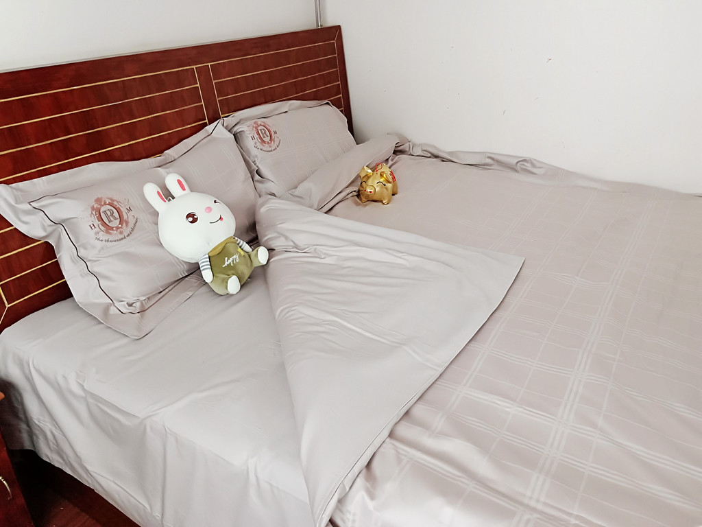 水星家纺贡缎提花四件套全棉被套纯棉床上四件套