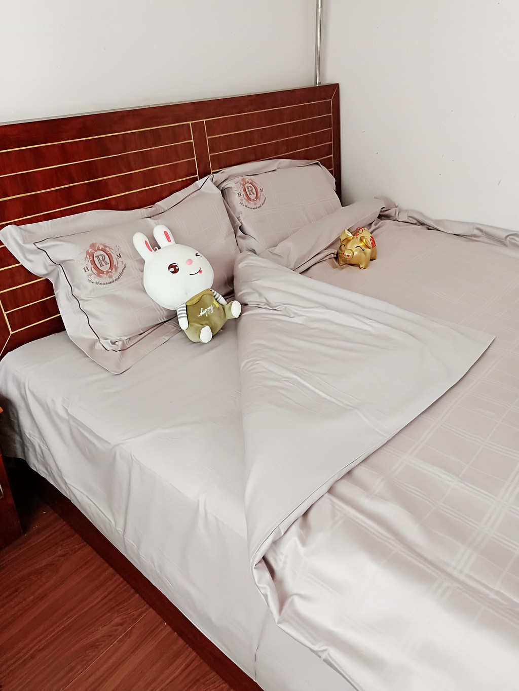 水星家纺贡缎提花四件套全棉被套纯棉床上四件套