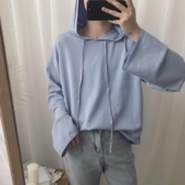 阿茶与阿古雾霾蓝色冰丝针织春夏防晒针织罩衫
