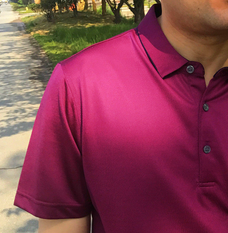 劲霸男士T恤桑蚕丝 净色提花撞色拼接短袖丝光棉T恤