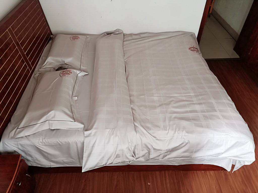 水星家纺贡缎提花四件套全棉被套纯棉床上四件套