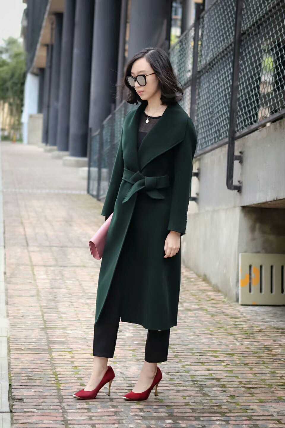 Mùa đông áo khoác len nữ mới phong cách châu Âu và Mỹ chất lượng đơn giản thời trang thủy triều trẻ trung và áo choàng đôi cashmere trung niên - Áo len lót đôi áo phao nữ dáng dài