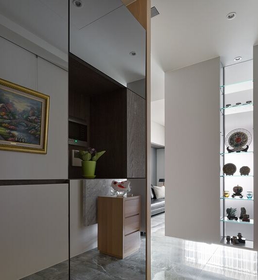 简约风整体定制柜效果图 灰色书柜效果图_9