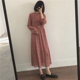muzi 18春/ 珊瑚/黑 特特特温柔!特特特显白!长内搭雪纺连衣裙