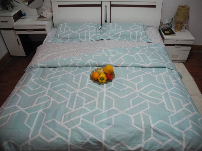 水星家纺纯棉简约四件套