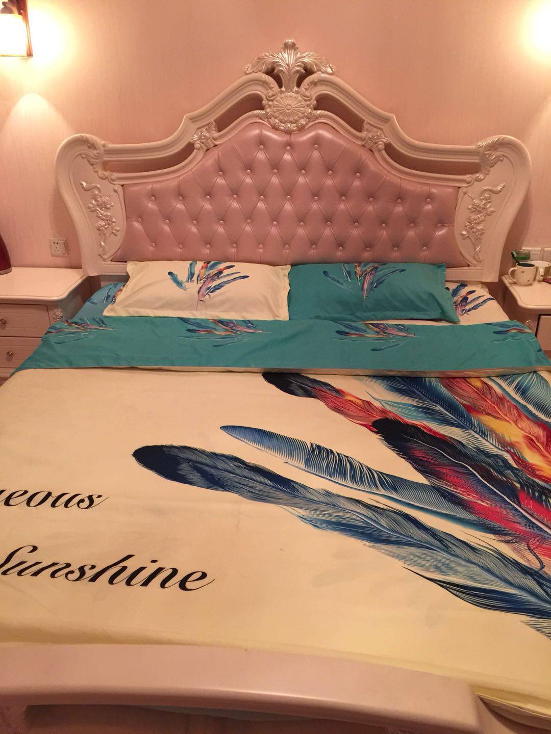 水星家纺全棉四件套被套1.8m床2.0m双人床单式被罩！