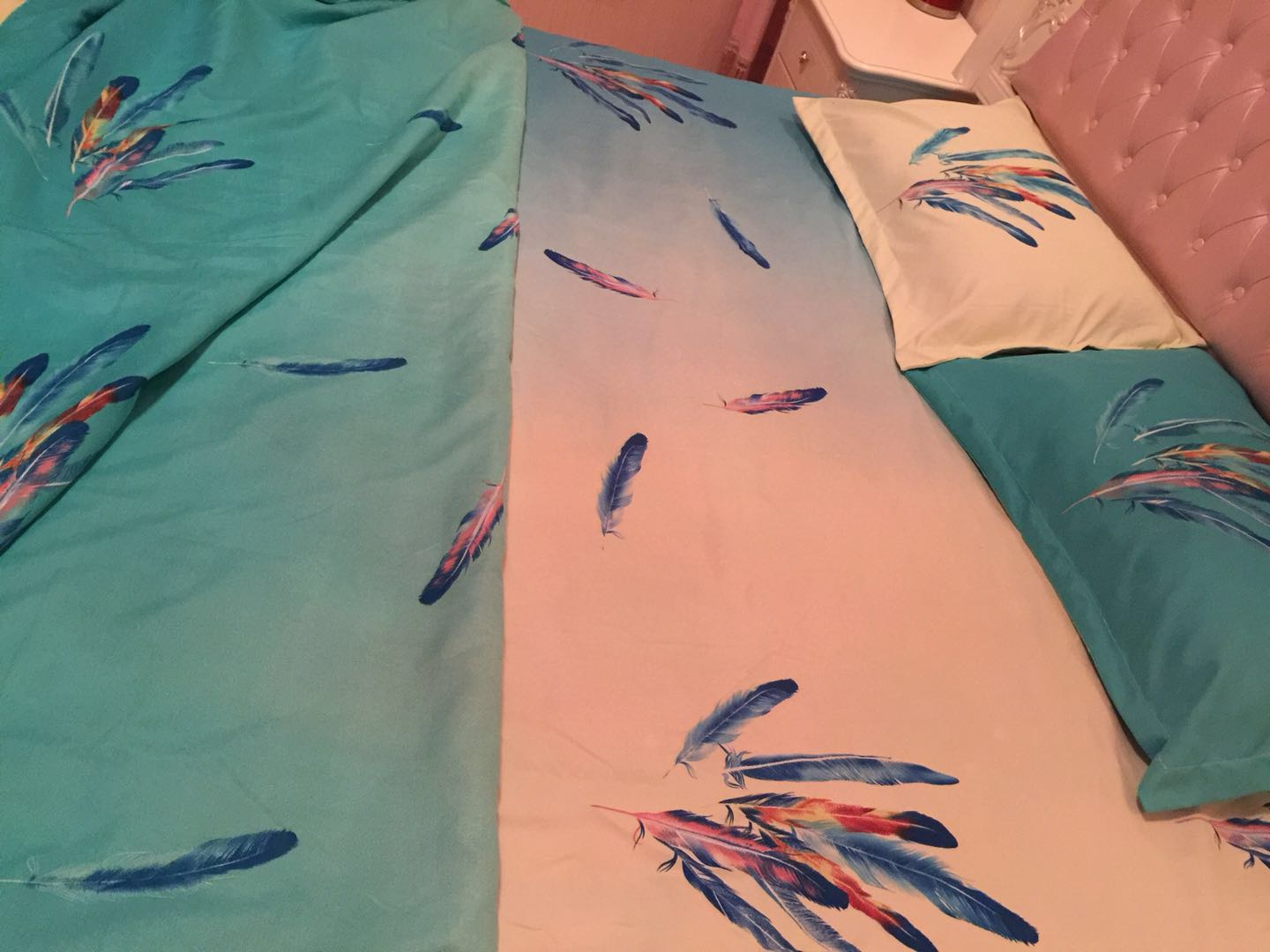 水星家纺全棉四件套被套1.8m床2.0m双人床单式被罩！