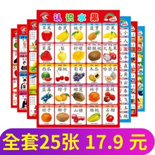 宝宝幼儿童早教1-3岁墙贴认知挂画婴儿启蒙识字无声卡片图片
