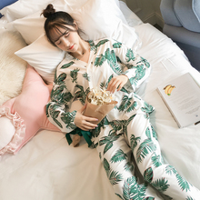 开衫 甜美休闲家居服睡衣套装 长袖 春秋季女睡衣小仙女日式和服大码