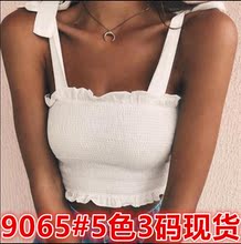 纯色短款 小背心女 系带短款 速卖通爆款 秋冬新款 女装 热卖