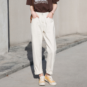 白色直筒长裤chic九分阔腿裤